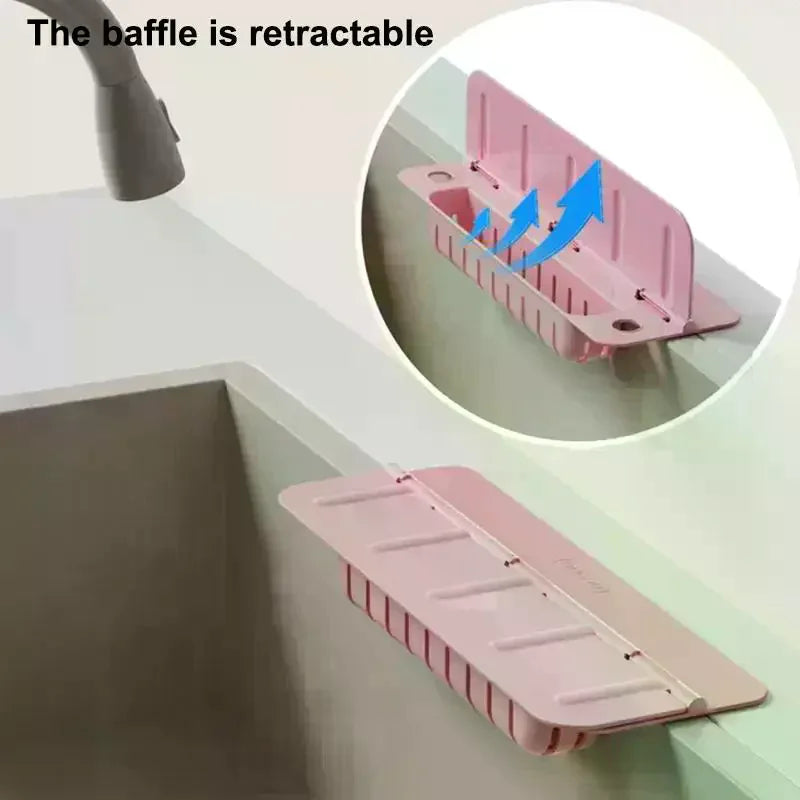 Silicone Sink Splash Guard with Drain & Storage Tray Sink Splash Guard QXL