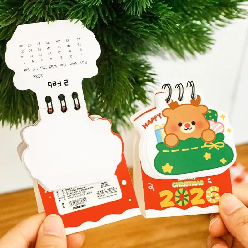 2026 Christmas Desk Calendar | Cute Festive Daily Planner Desk Calendar QXL