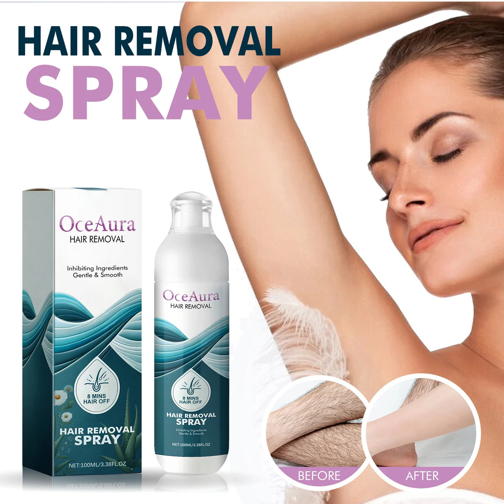 OceAura Hair Removal Spray & Growth Inhibitor | Smooth Skin Depilatory Spray QXL