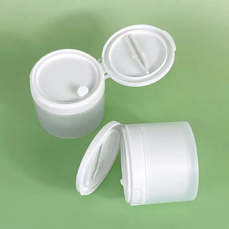 Refillable Cosmetic Jar 50/120g Flip Lid with Spoon or Tweezers Cosmetic Storage Jar QXL