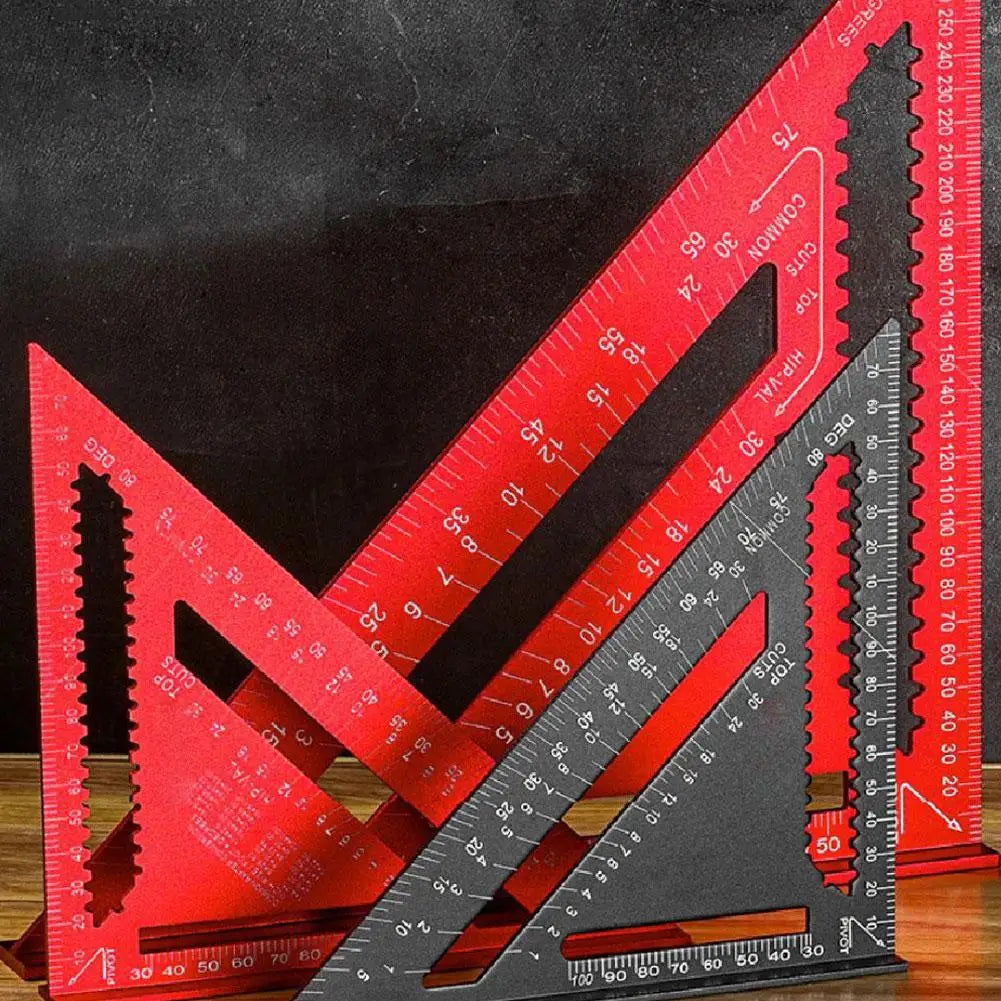 Aluminum Alloy Woodworking Triangle Ruler | Dual-Scale Square Woodworking Square QXL