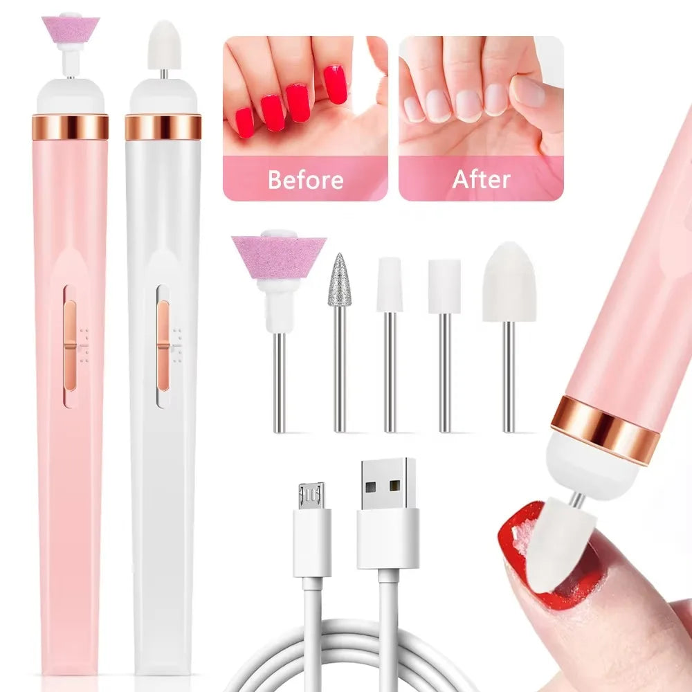 5-in-1 Rechargeable Electric Nail Grinder with LED Light Electric Nail Grinder QXL