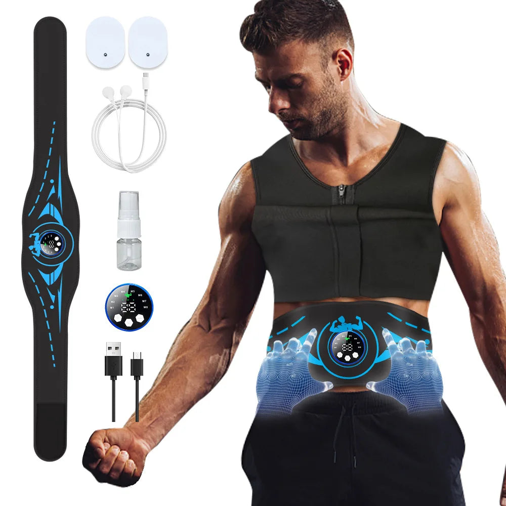 Smart EMS Ab Belt Trainer & Waist Massager | Charging Display EMS Ab Belt QXL