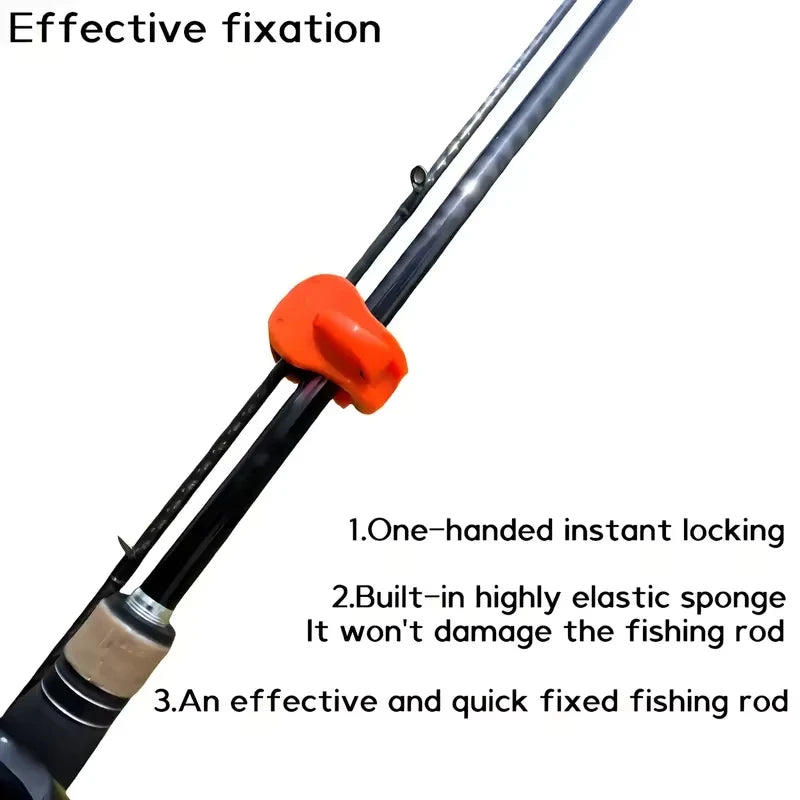 2-Pack Quick-Attach Fishing Rod Clips | One-Hand Holder Fishing Rod Clip QXL