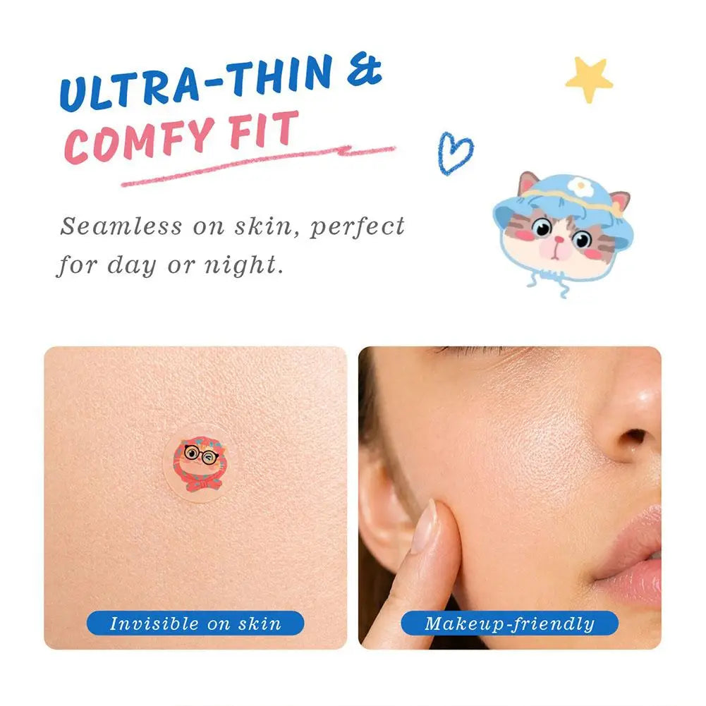 Cat-Shaped Cartoon Acne Patches | Colorful Spot Stickers Acne Spot Patches QXL