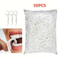 50-Pack Disposable Dental Flossers | Deep Cleaning Oral Care Dental Floss Picks QXL 50pcs