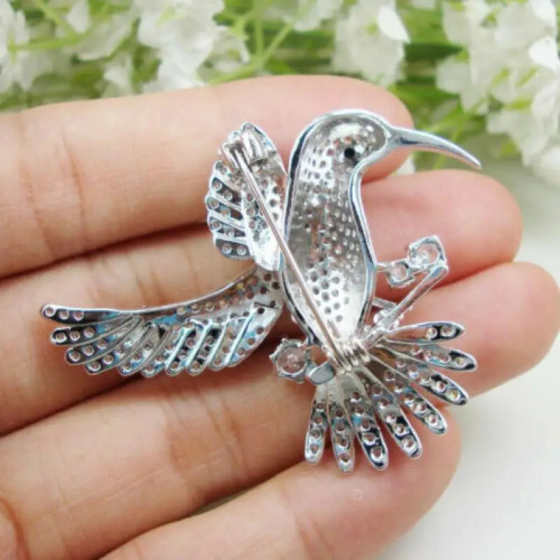 Rhinestone Hummingbird Brooch Pin | Shiny Women's Jewelry Brooch Pin QXL
