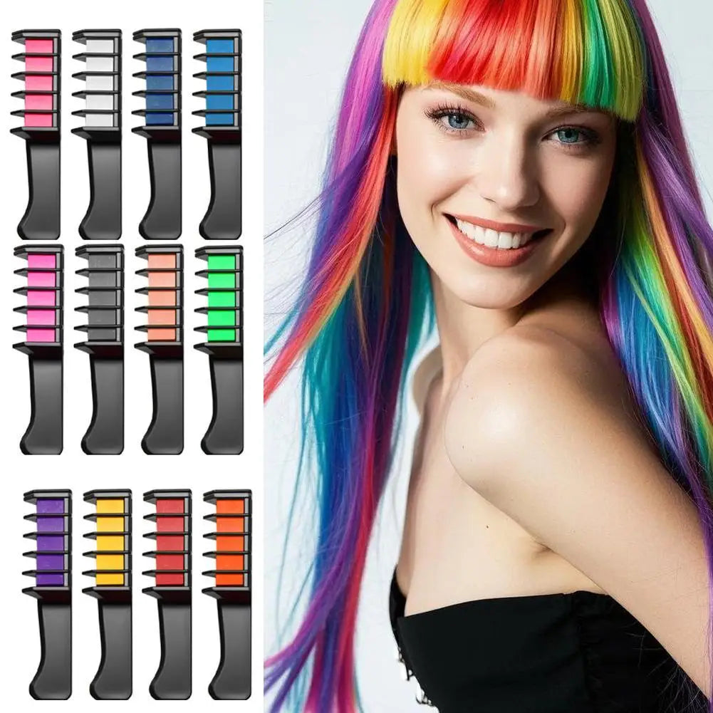 12-Color Temporary Hair Chalk Set | Washable Hair Dye Sticks Temporary Hair Chalk QXL
