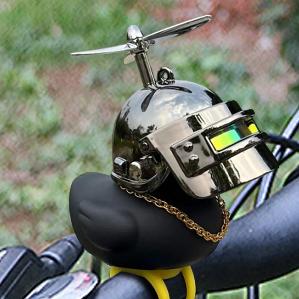 Rubber Duck Dashboard Ornament | Spinning Propeller Helmet & Glasses Car Dashboard Ornament QXL