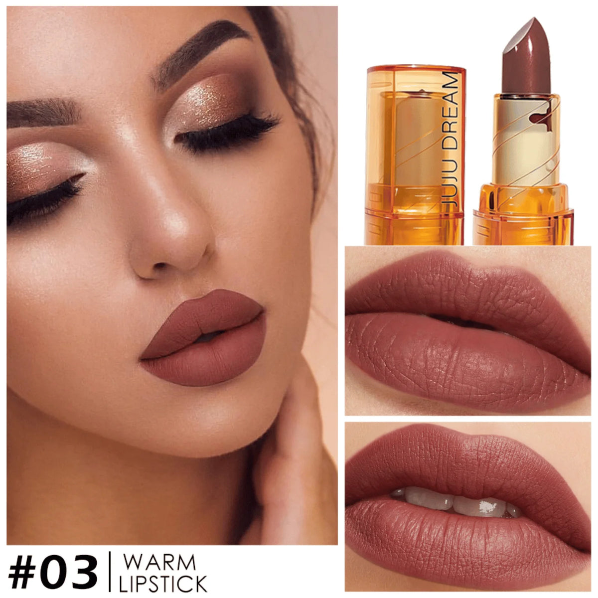 JUJU Dream Amber Tube Velvet Matte Lipstick | Nude Long-Lasting Matte Lipstick QXL