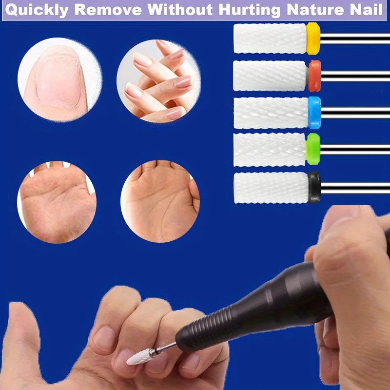 Ceramic Nail Drill Bit Set – 1/2/4 Pc Milling Cutter Kit Nail Drill Bit Set QXL