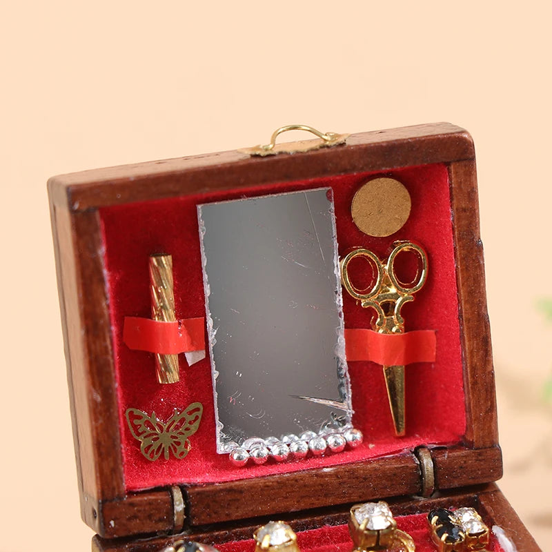 Miniature Jewelry Box | 1:12 Scale Dollhouse DIY Accessory Dollhouse Miniature QXL A