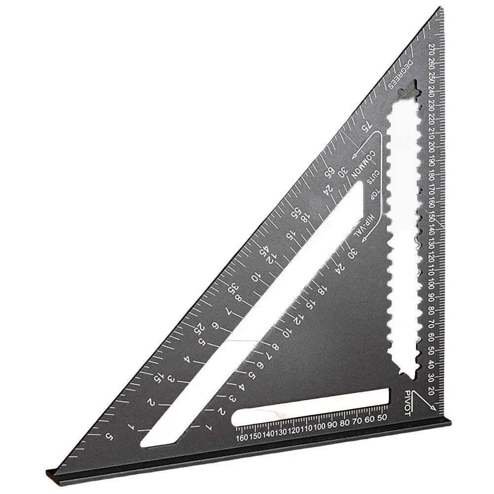 Aluminum Alloy Woodworking Triangle Ruler | Dual-Scale Square Woodworking Square QXL D