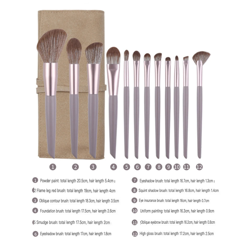 10-Piece Makeup Brush Set | Eye Shadow, Blush & Face Brushes Makeup Brush Set QXL 12 enchanting foxes