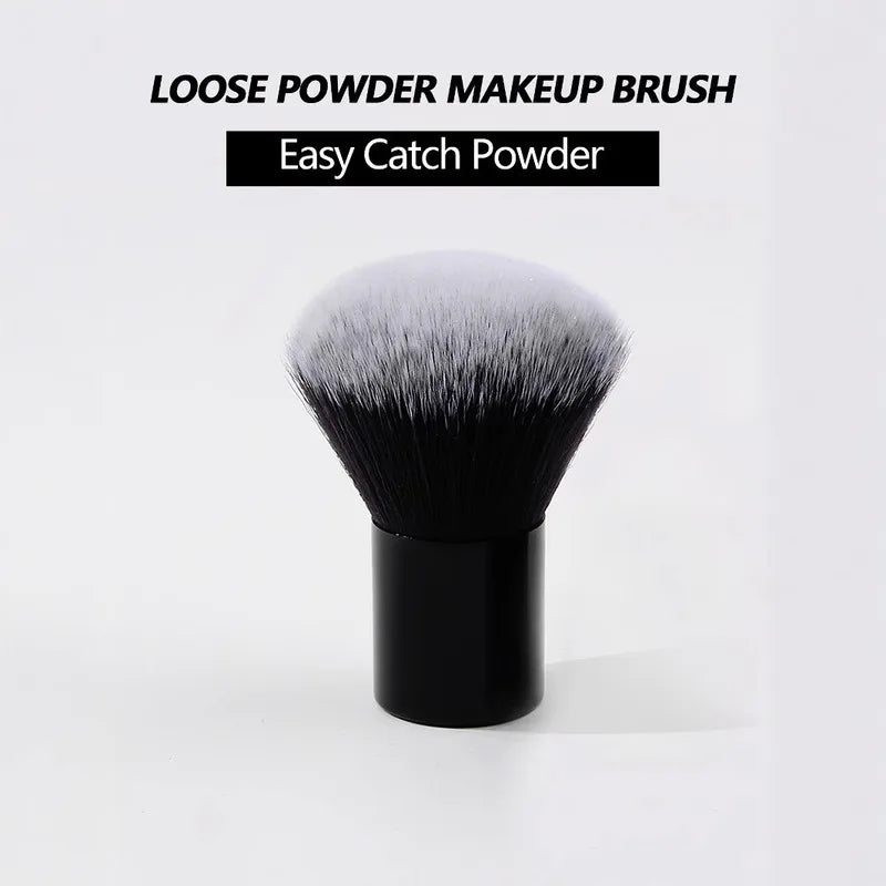 Professional Powder & Blush Brush | Black Aluminum Handle Makeup Brush QXL