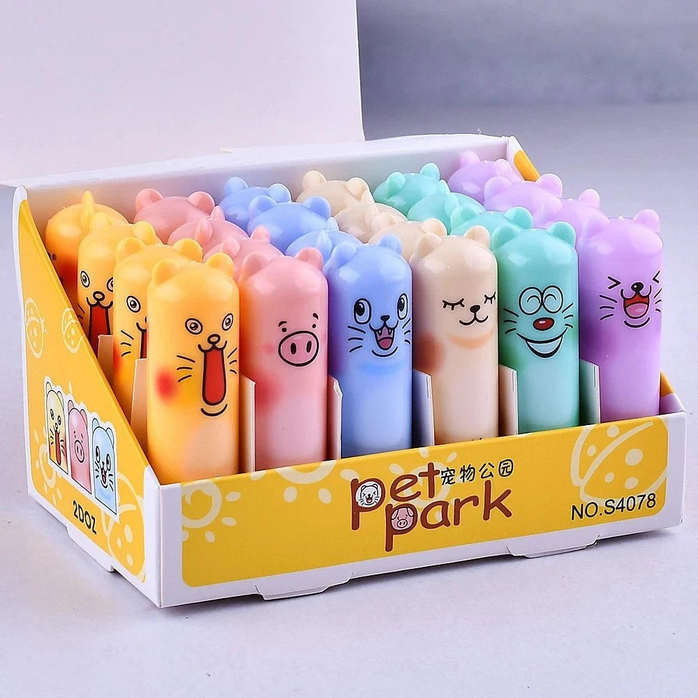 24-Pack Fruit Flavour Moisturising Cartoon Lip Balm | Clear Gloss Lip Balm Set QXL