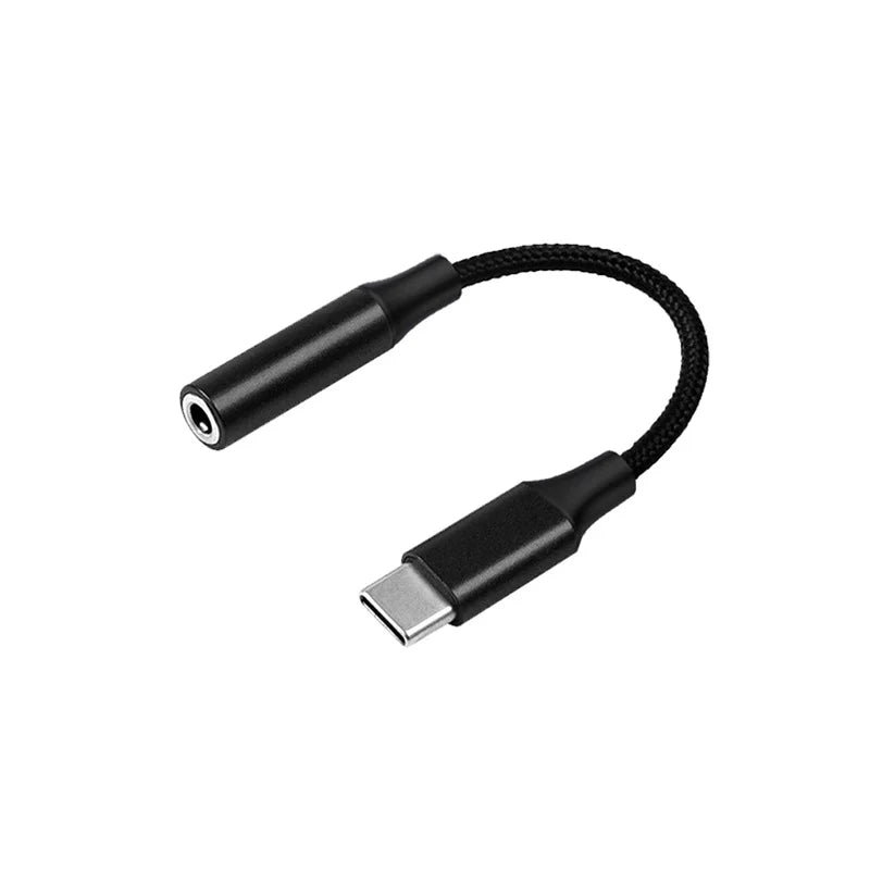 USB-C to 3.5mm Headphone Jack Adapter | Aux Audio Cable Audio Adapter QXL Black