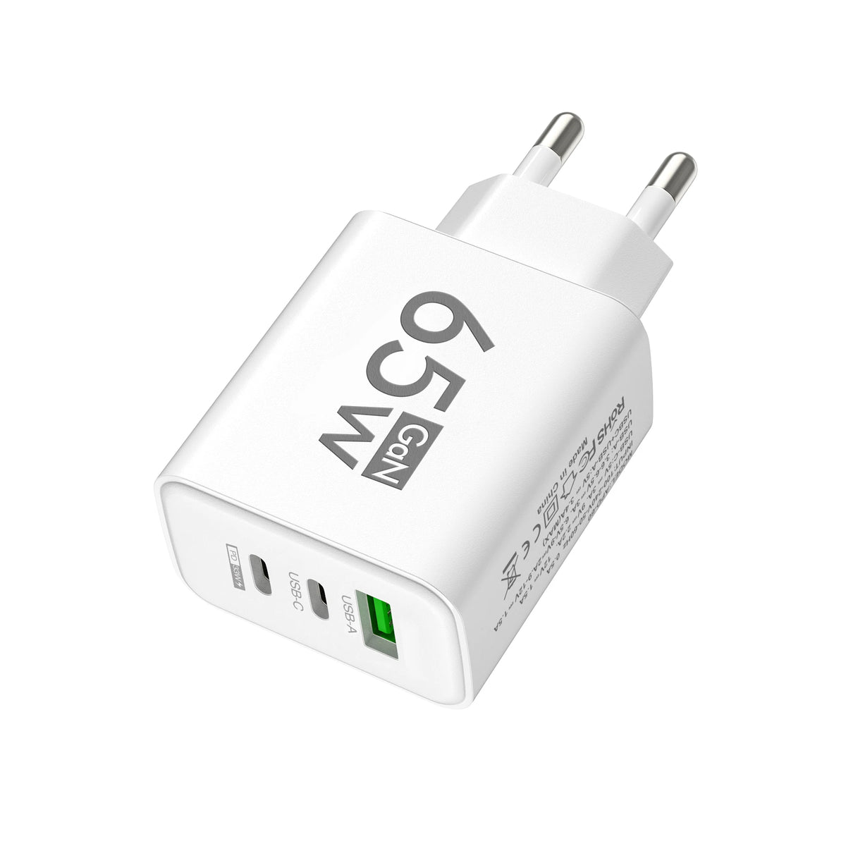 65W GaN USB-C Fast Charger QC3.0 PD – iPhone & Android GaN USB-C Charger QXL EU White 1