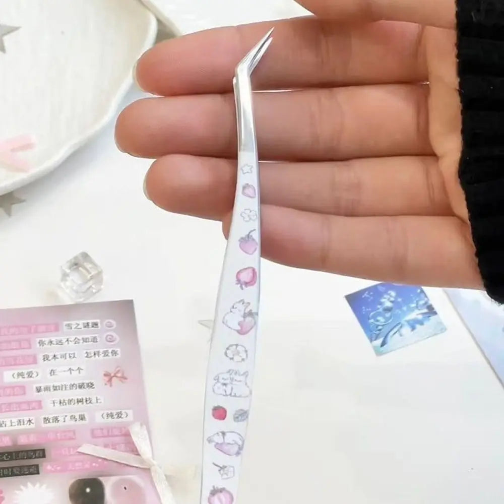 Cartoon Stainless Steel False Eyelash Tweezers | Anti-Static Eyelash Tweezers QXL