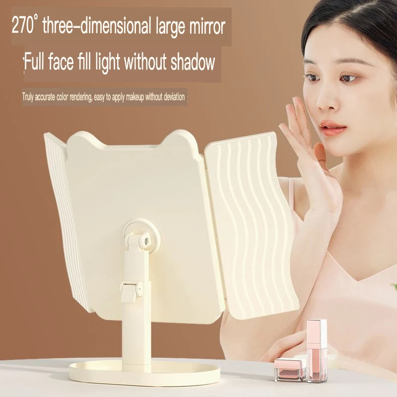 LED Lighted Makeup Mirror | 3-Color Magnifying Beauty Mirror Lighted Makeup Mirror QXL