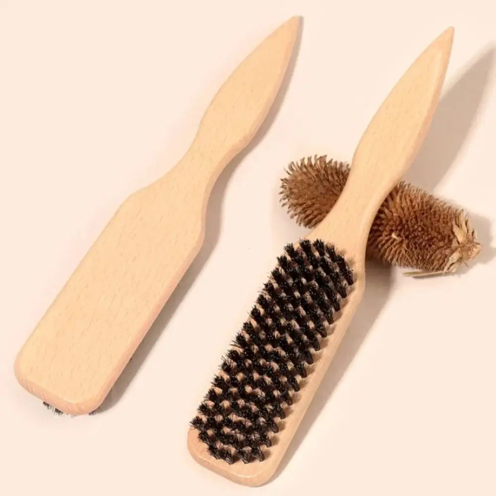 Wood Boar Bristle Hair Brush – Sleek Ponytail & Bun Styling Boar Bristle Hair Brush QXL