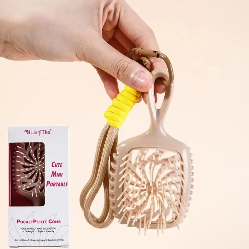Portable Mini Anti-Static Hair Comb with Lanyard – Hollow Design Portable Hair Comb QXL