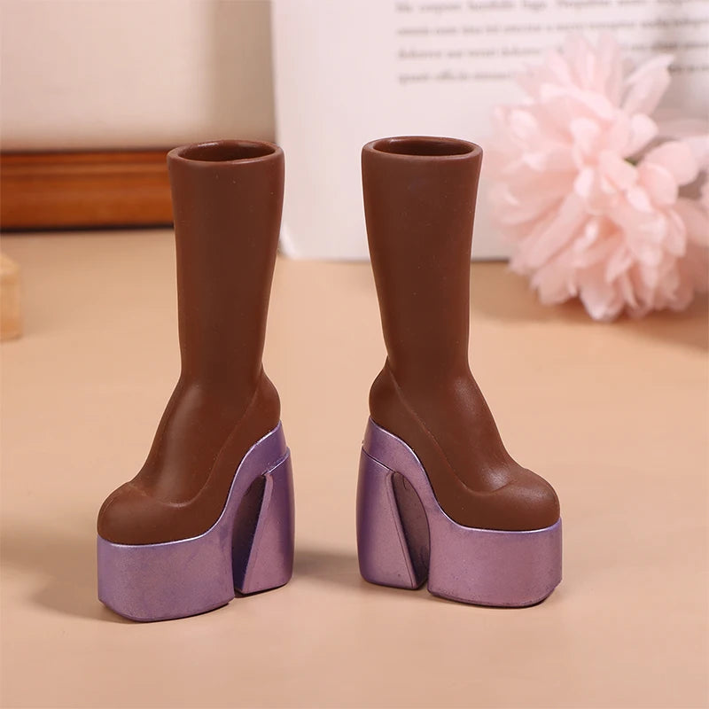 Mini 1:12 Doll High Heel Boots | Dollhouse Dress-Up Accessory Doll Accessory QXL