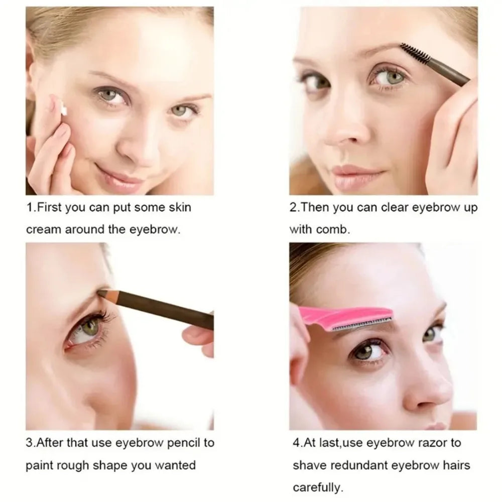 100-Pack Eyebrow & Face Razors with Covers | Unisex Trimmer Eyebrow Face Razor QXL
