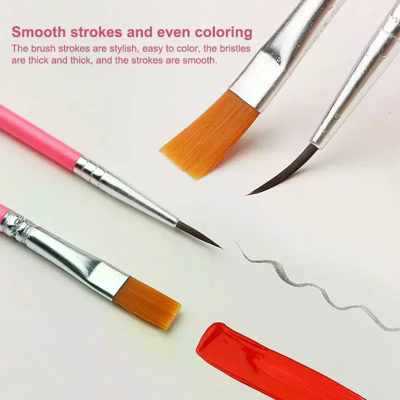 12-Pc Nylon Paint Brush Set | Acrylic, Watercolor & Oil Art Art Paint Brush Set QXL