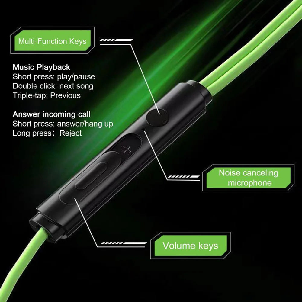 Maerknon 3.5mm Wired Earbuds HiFi Bass Stereo & Mic Wired In-Ear Earbuds QXL