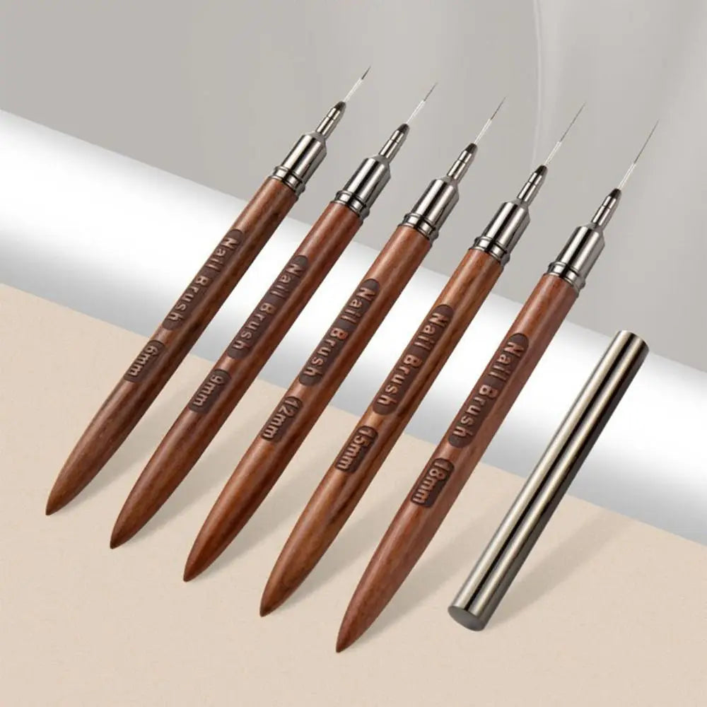 Sandalwood Nail Liner Brush | Fine Detail Art 6–18mm Nail Art Liner Brush QXL