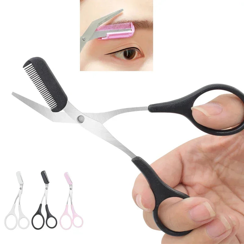 Eyebrow Scissors with Comb | Stainless Steel Safe Trimmer Eyebrow Trimmer Scissors QXL