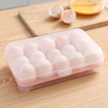 15-Grid Egg Storage Box | Fridge & Portable Picnic Holder Egg Storage Box QXL Pink