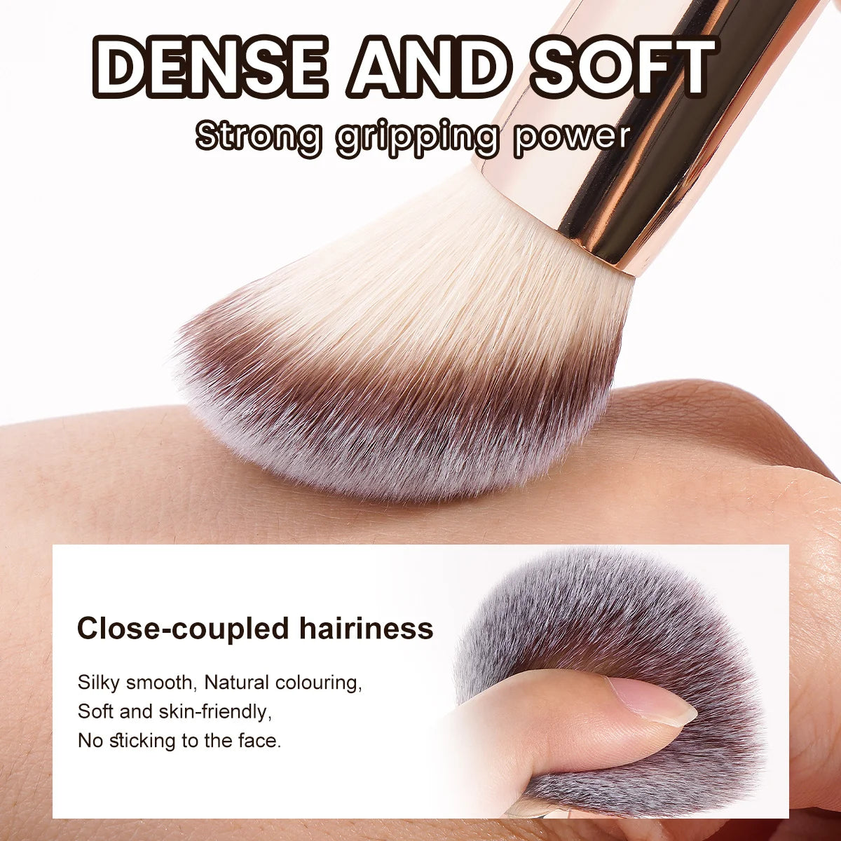 MAANGE 3-Piece Makeup Brush Set | Kabuki, Powder & Foundation Makeup Brush Set QXL