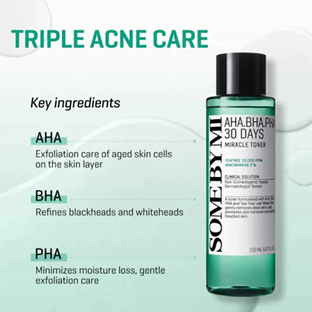 SOME BY MI AHA-BHA-PHA 30 Days Miracle Set | Toner, Cream, Foam Skincare Set QXL