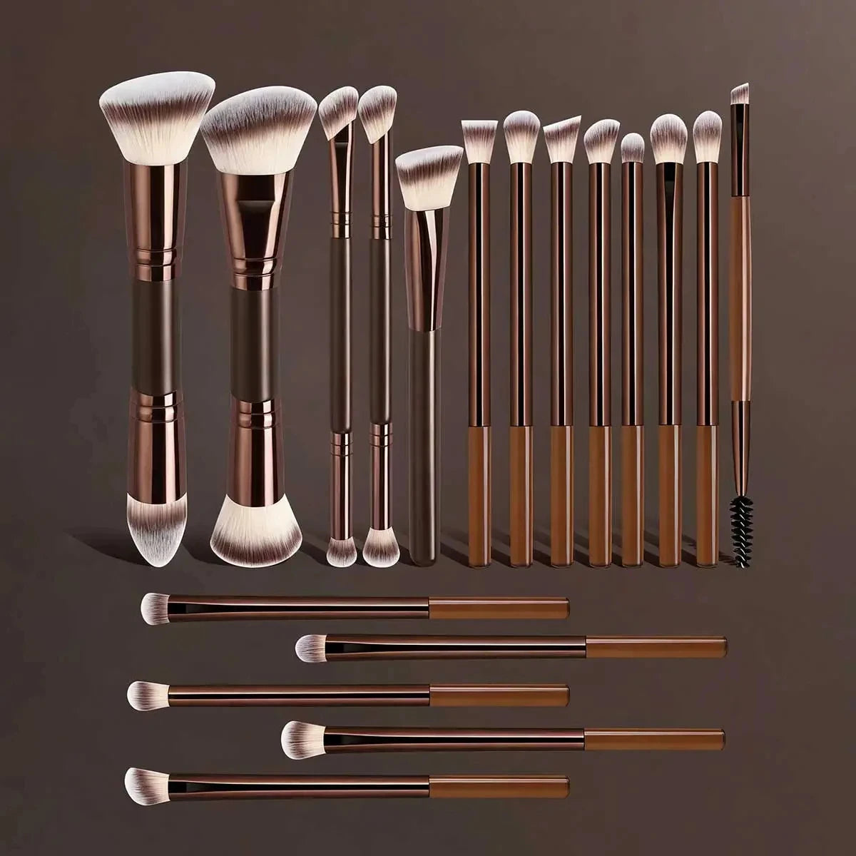 6-Piece Professional Aluminum Makeup Brush Set | Synthetic Hair Makeup Brush Set QXL 18pcs