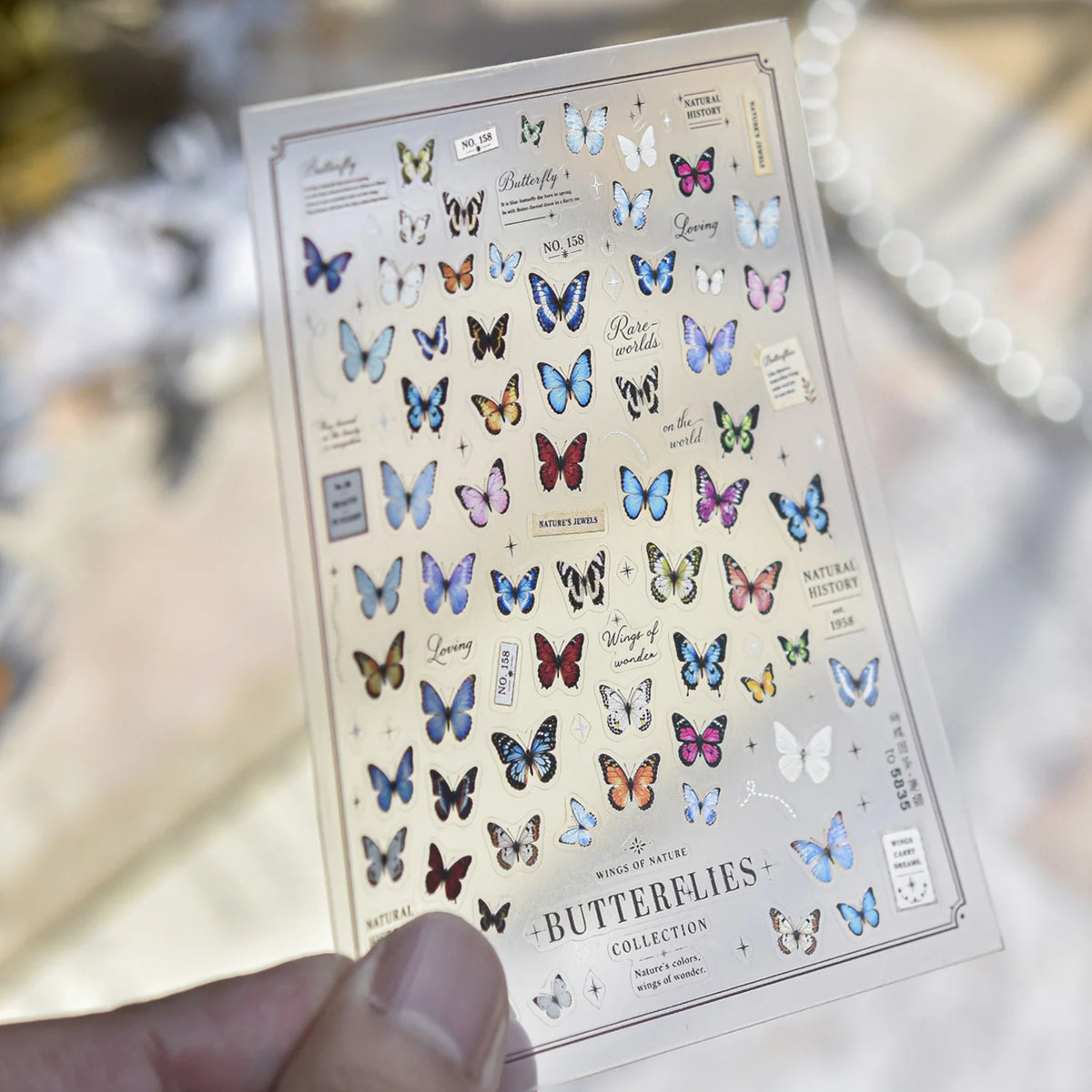 5D Retro Butterfly Nail Stickers | Oil Painting Forest Decals Nail Art Stickers QXL