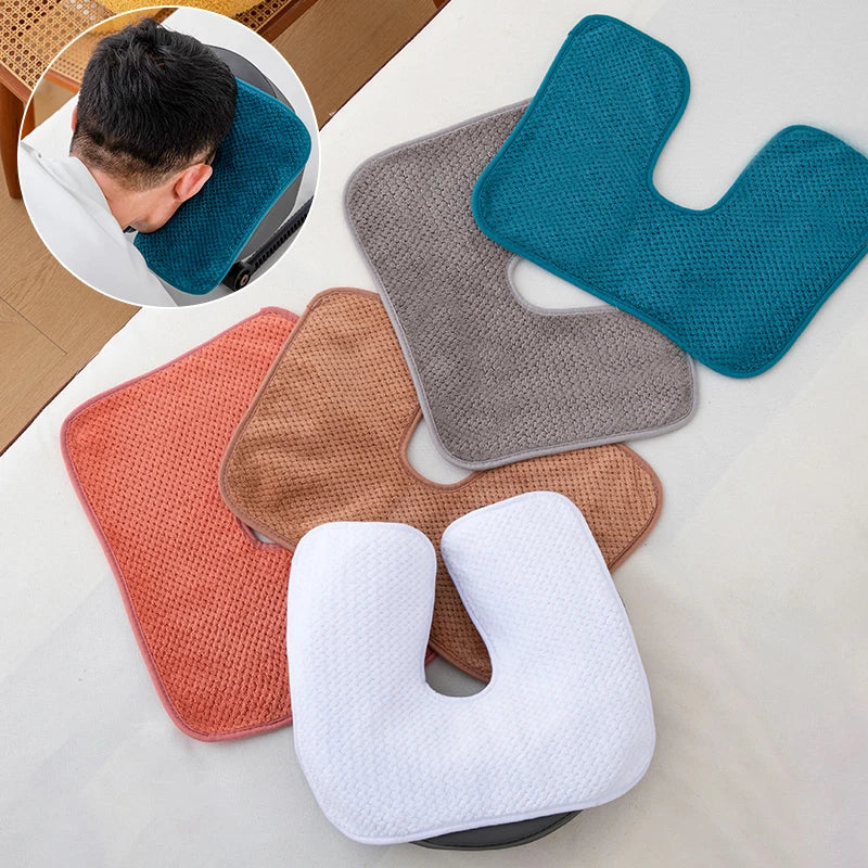 Coral Fleece U-Shaped Facial Pillow Cover | SPA Massage Facial Pillow Cover QXL