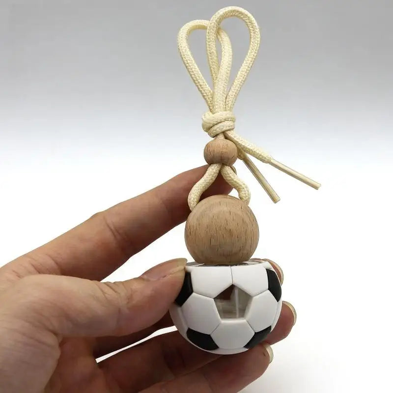 Football-Shaped 5ml Glass Car Perfume Bottle | Wooden Cap Perfume Bottle QXL