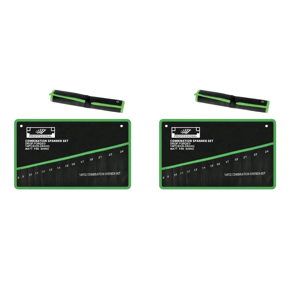 14-Pocket Wrench Storage Bag | Tool Organizer for Mechanics Tool Storage Bag QXL 2PCS