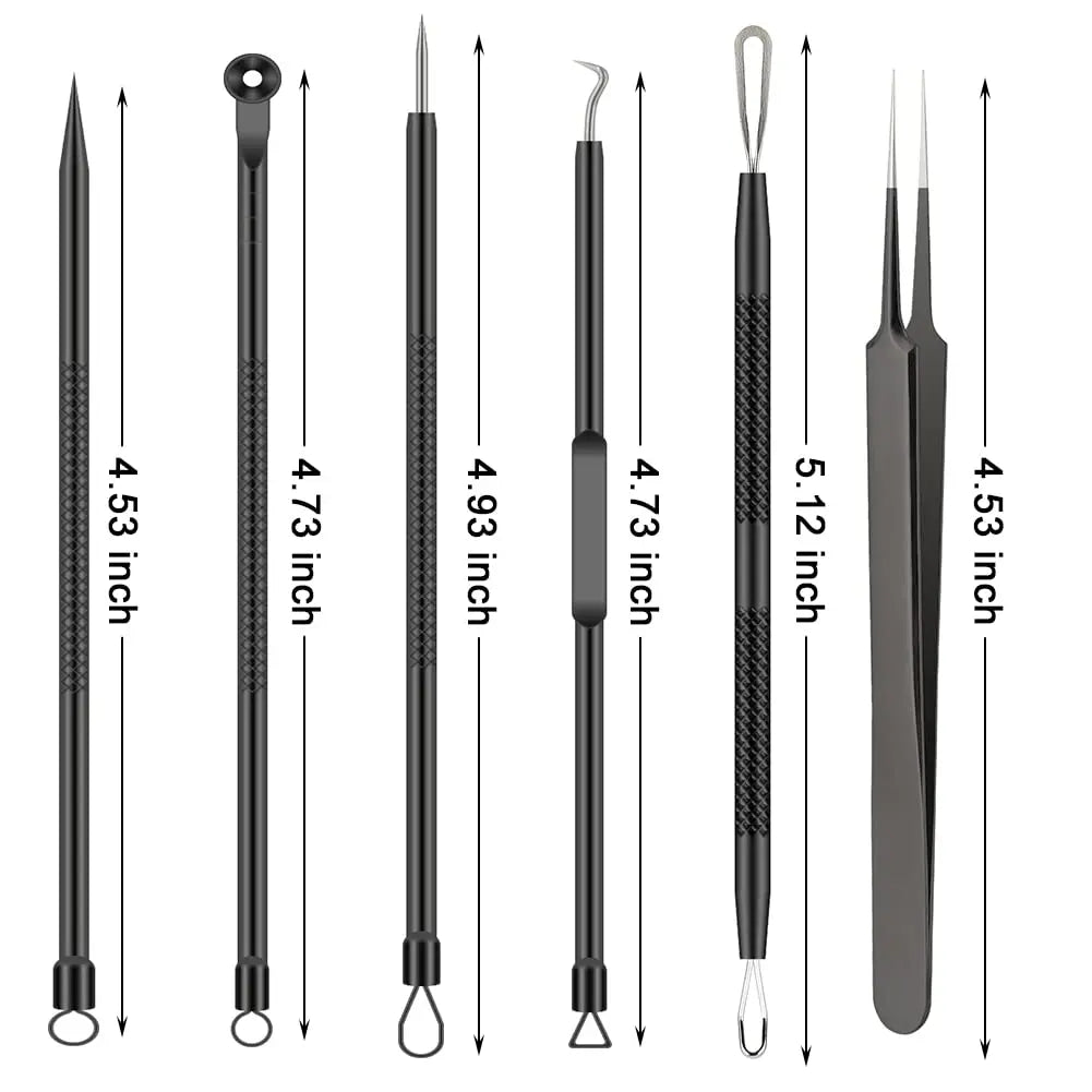 6-Piece Stainless Steel Blackhead Removal Tool Set Blackhead Extraction Kit QXL
