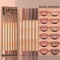 6-Pack Velvet Matte Lip Liner Pencils | Long-Lasting Waterproof Lip Liner Set QXL NUDE BROWN