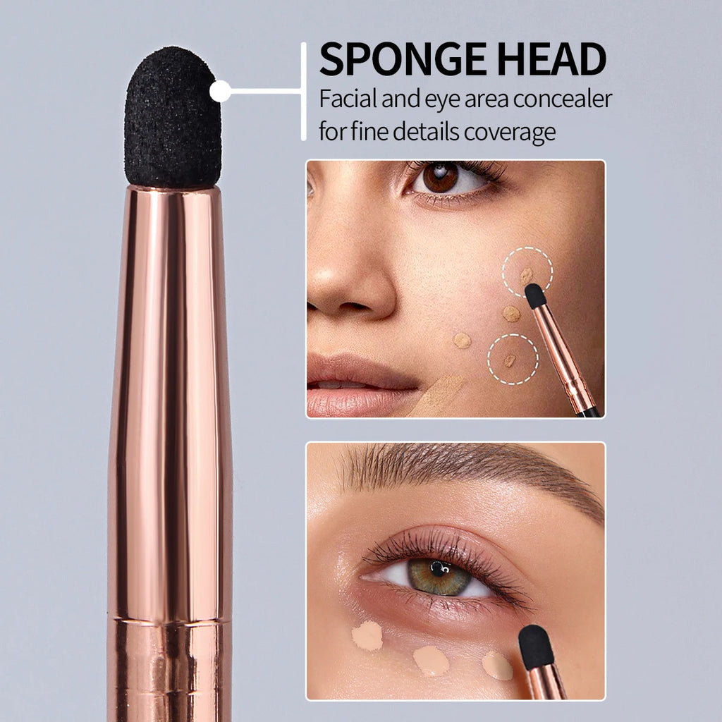 KOSSHOW Sponge Concealer Brush Set – Rose Gold Ferrule Concealer Brush Set QXL
