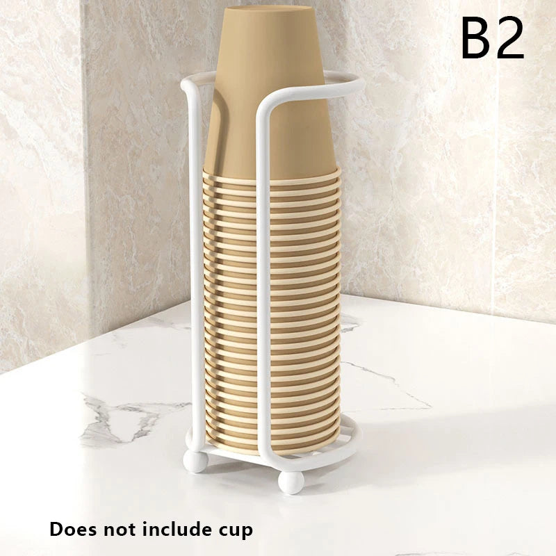 Disposable Cup Holder Iron Desktop Coffee Cup Storage Rack Cup Dispenser Rack QXL B2