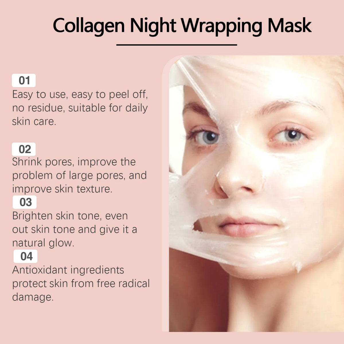 Eelhoe Overnight Collagen Peel-Off Mask | Ceramide Repair 75g Overnight Face Mask QXL