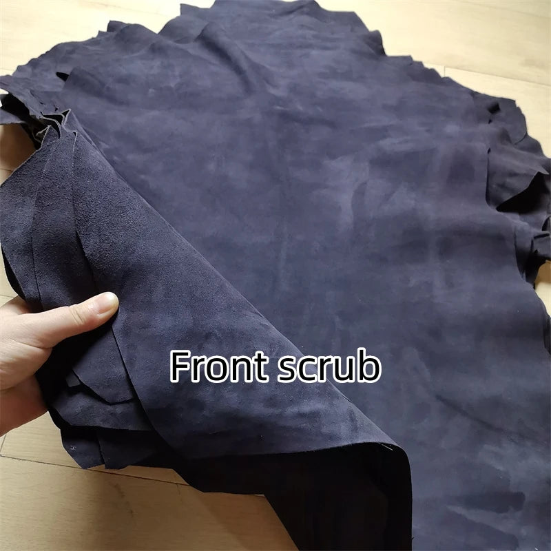 Blue Black Frosted Sheepskin Leather Fabric 0.6–1mm DIY Leather Craft Fabric QXL