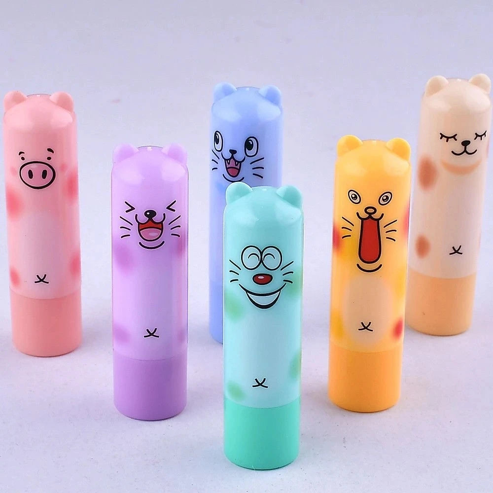 24-Pack Fruit Flavour Moisturising Cartoon Lip Balm | Clear Gloss Lip Balm Set QXL