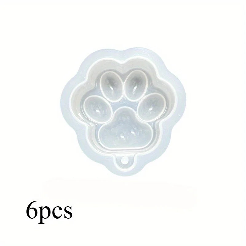 6-Pc Cat Paw Quicksand Resin Shaker Silicone Mold Set DIY Resin Silicone Mold QXL 6pcs 6pcs