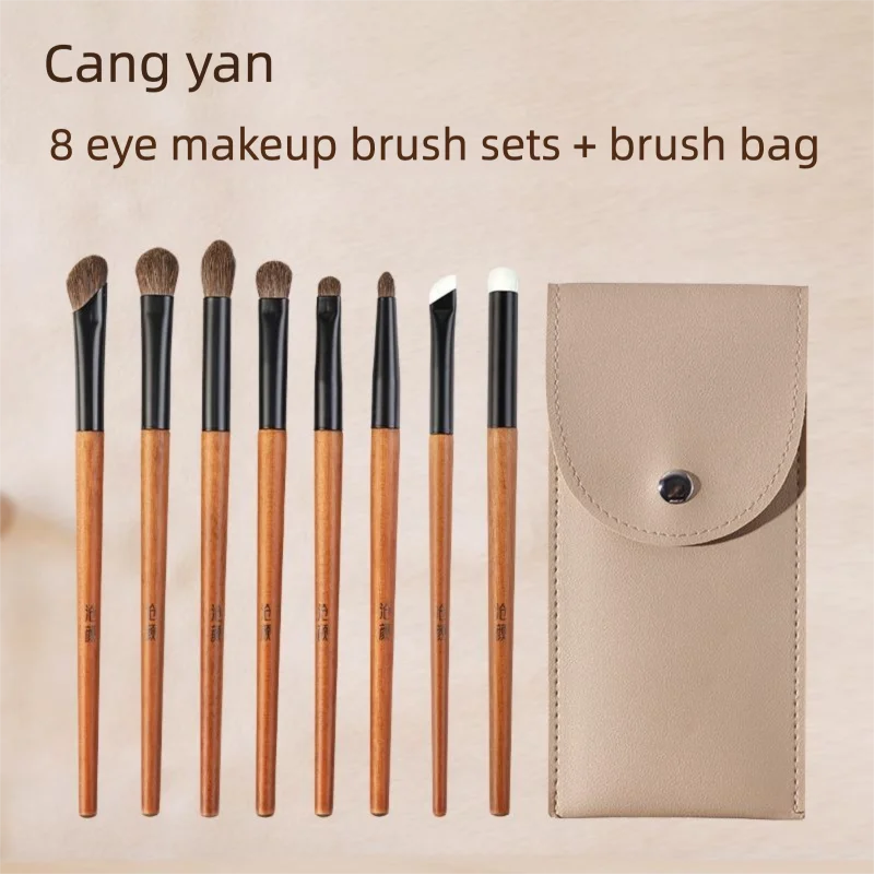8-Piece Eye Makeup Brush Set – Eyeshadow, Blend & Highlight Eye Makeup Brush Set QXL 8 brushes and a bag