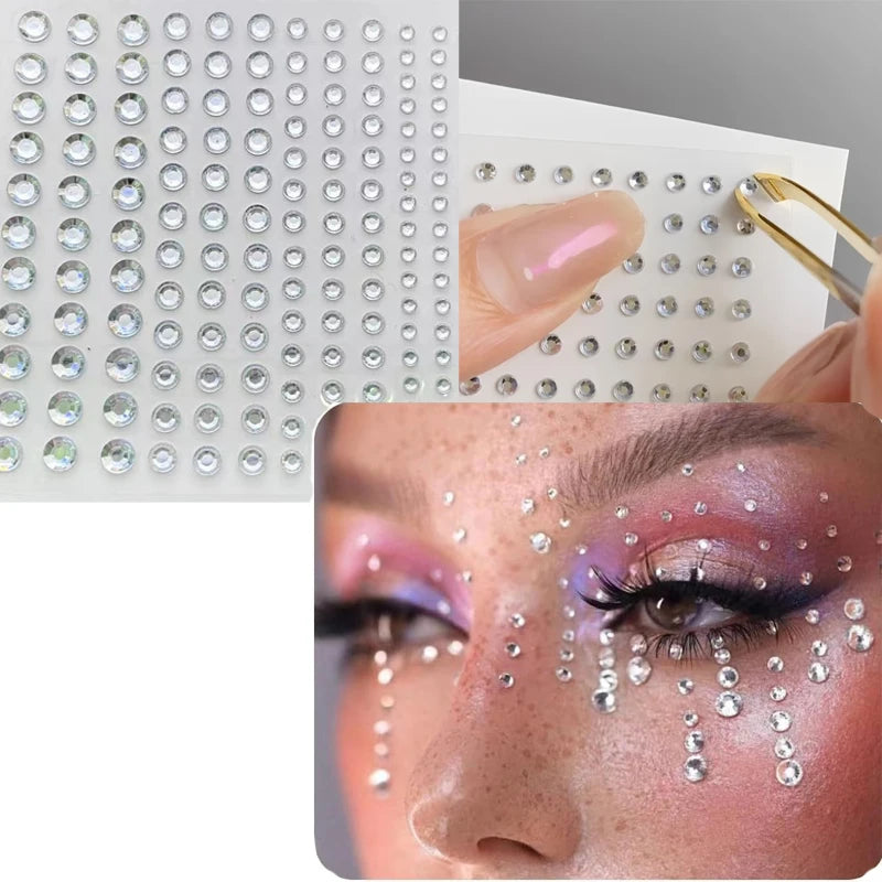 Non-Piercing Fake Nose Ring & Lip Stud Body Jewel Stickers Fake Body Jewel Stickers QXL